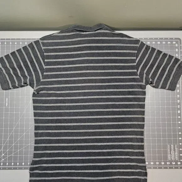 Vintage Polo Ralph Lauren Shirt Large Striped Gray Golf Preppy Casual Essential - Picture 5 of 8